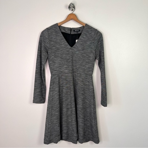 Madewell Bridgewalk V-Neck Fit & Flare Dress - Picture 2 of 9